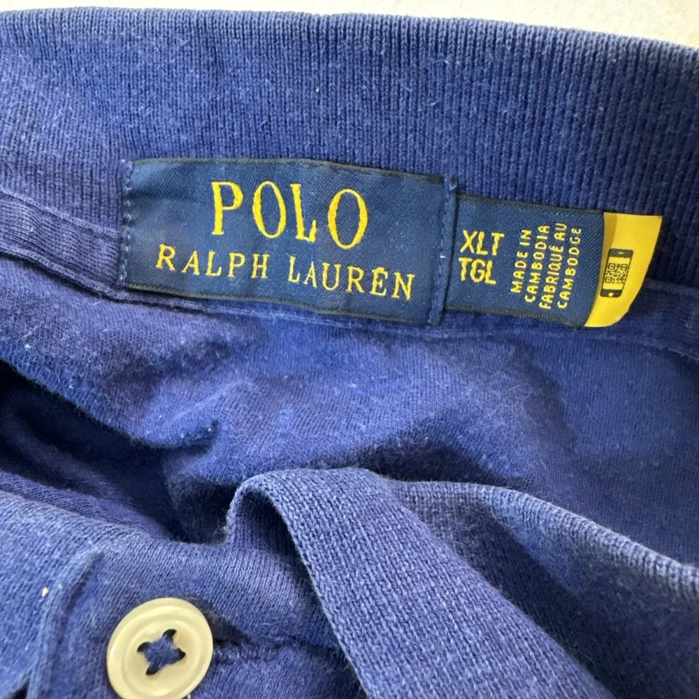 Polo Ralph Lauren Royal Blue Mesh Pique‎ Polo Shirt Mens XLT Big Tall Classic